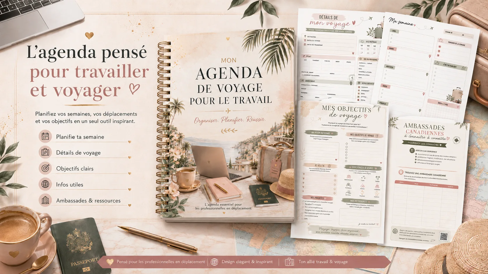 L'agenda de travail en voyage — édition sans dates , l'outil incontournable des voyageurs
